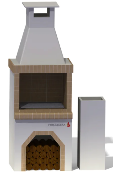 Gratar de gradina, placat cu samota, 82 cm latime