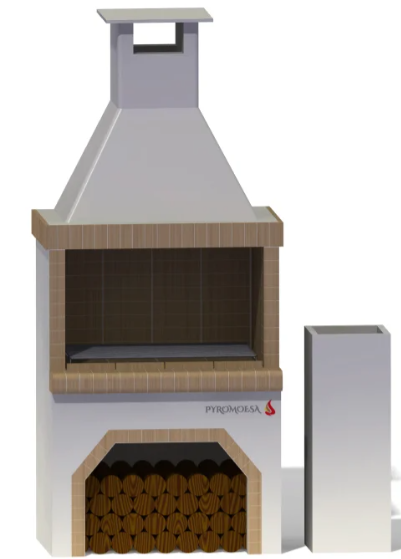 Gratar de gradina, placat cu samota, 105 cm latime