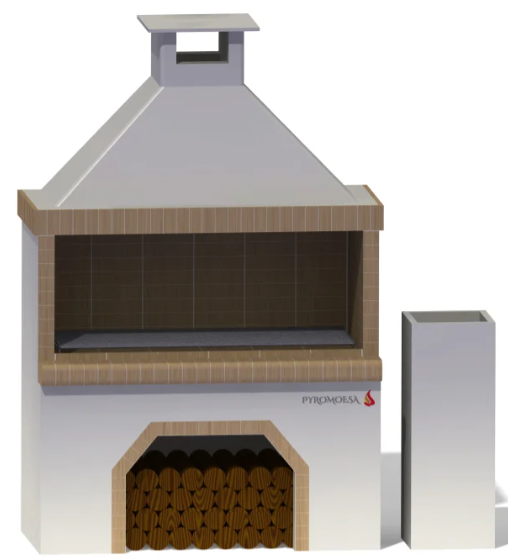 Gratar de gradina, placat cu samota, 150 cm latime