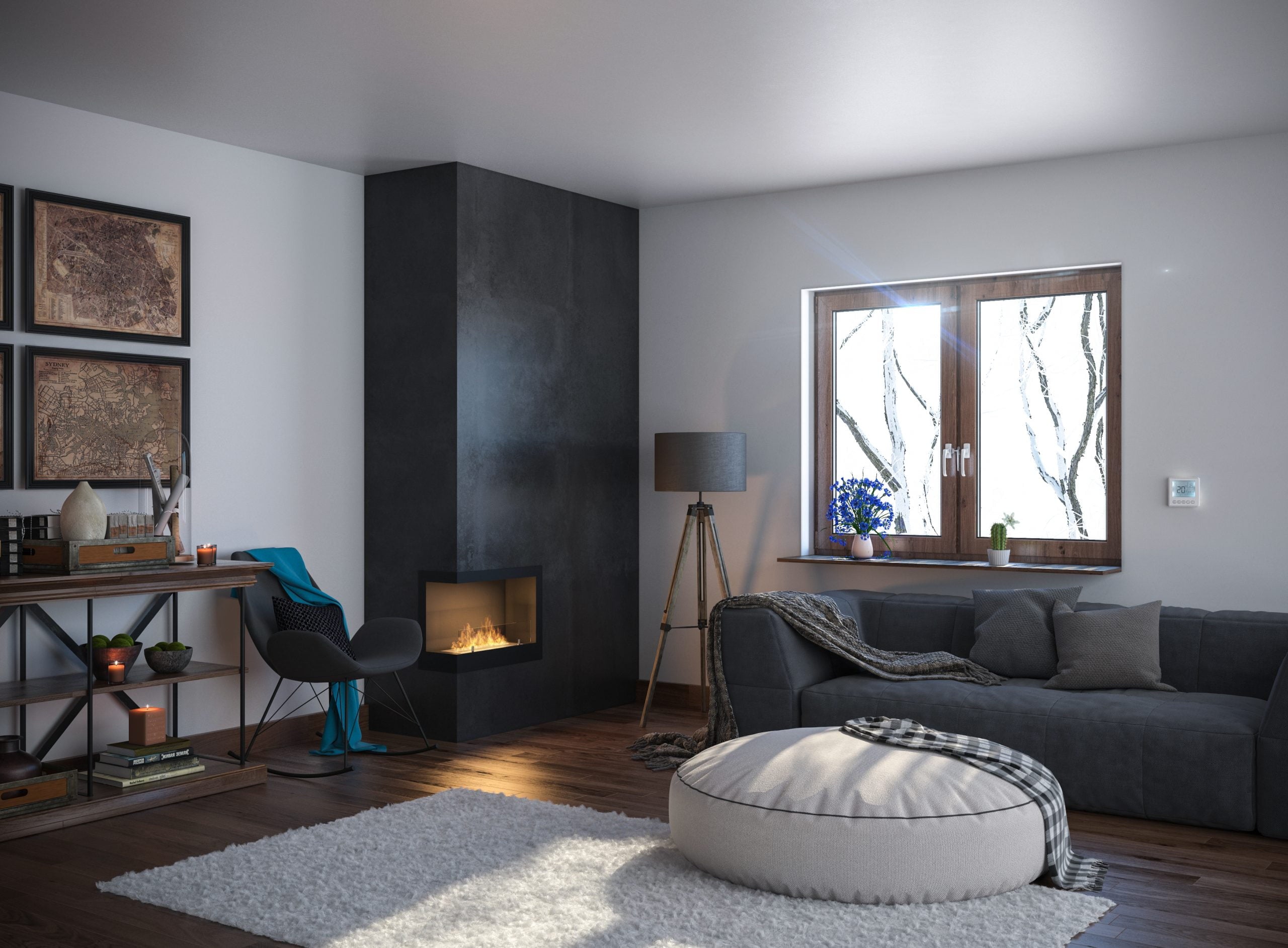 Șemineu cu bioetanol Simplefire Corner 600