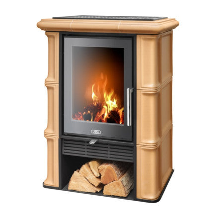 Sobă Teracotă ABX Exclusiv Sicilia | 3,5-9kW | GEAM DREPT | 3 CULORI | EVACUARE SUPERIOARĂ/POSTERIOARĂ