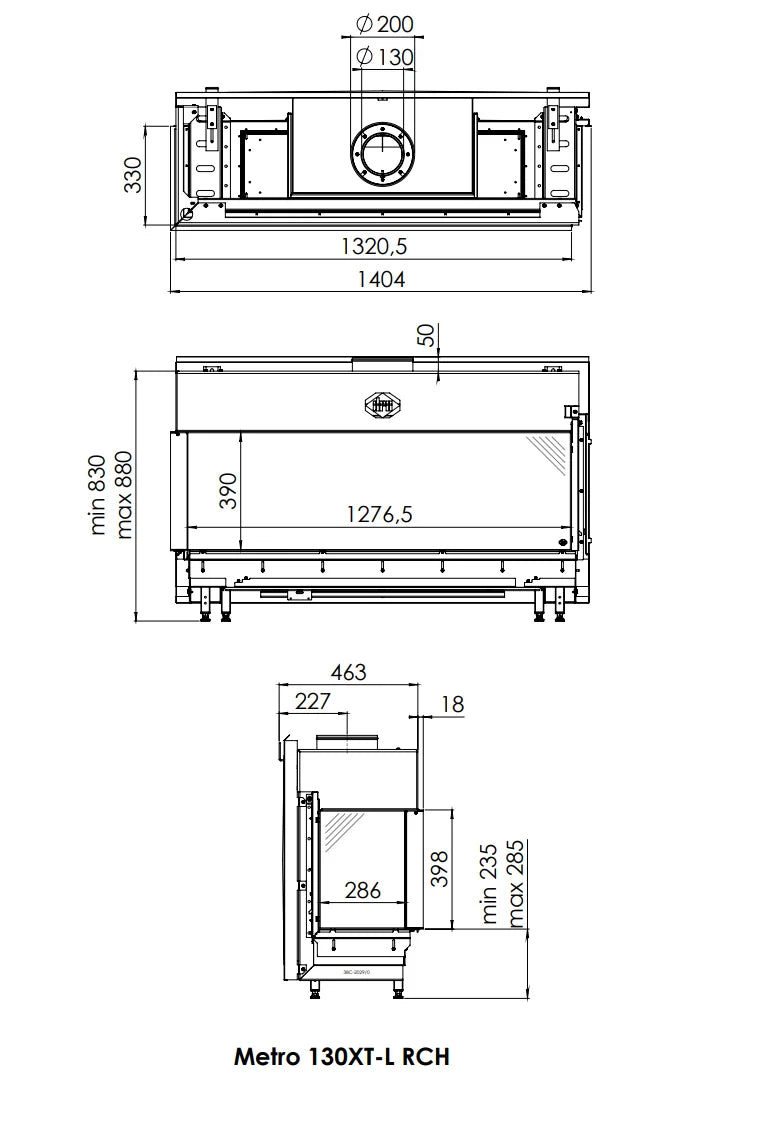Semineu gaz Metro 130XT/2 RCH left