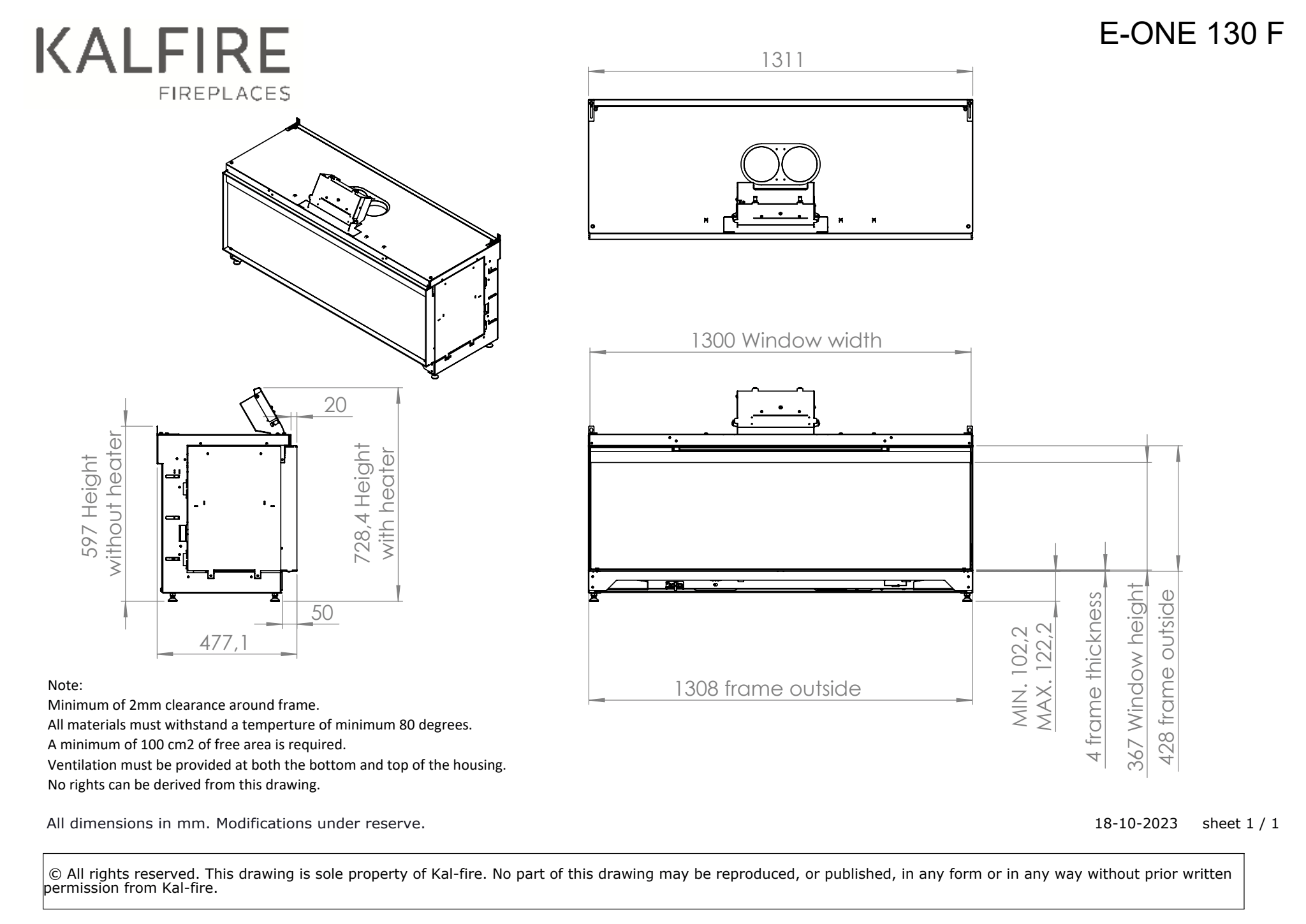 Semineu electric Kalfire e-One 130F