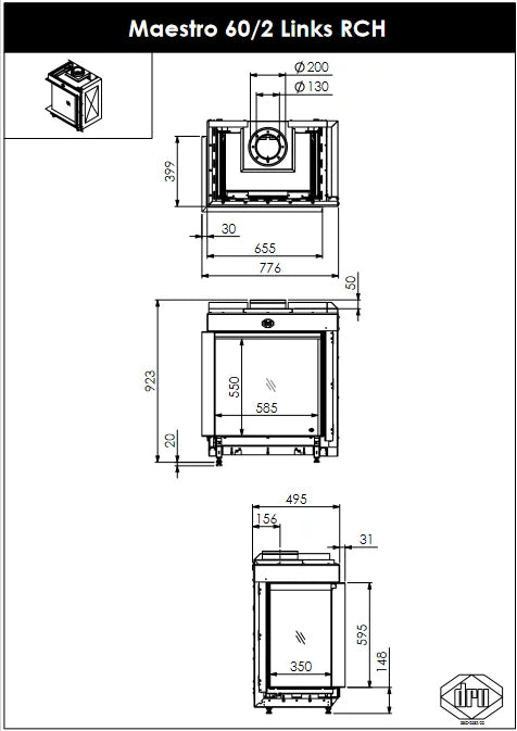 Semineu gaz Maestro 60/2 RCH right