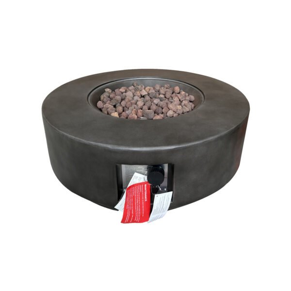 Masă cu Foc Aether PureFlame 83.5cm | ROTUNDĂ | GAZ | BETON | Alb Mat