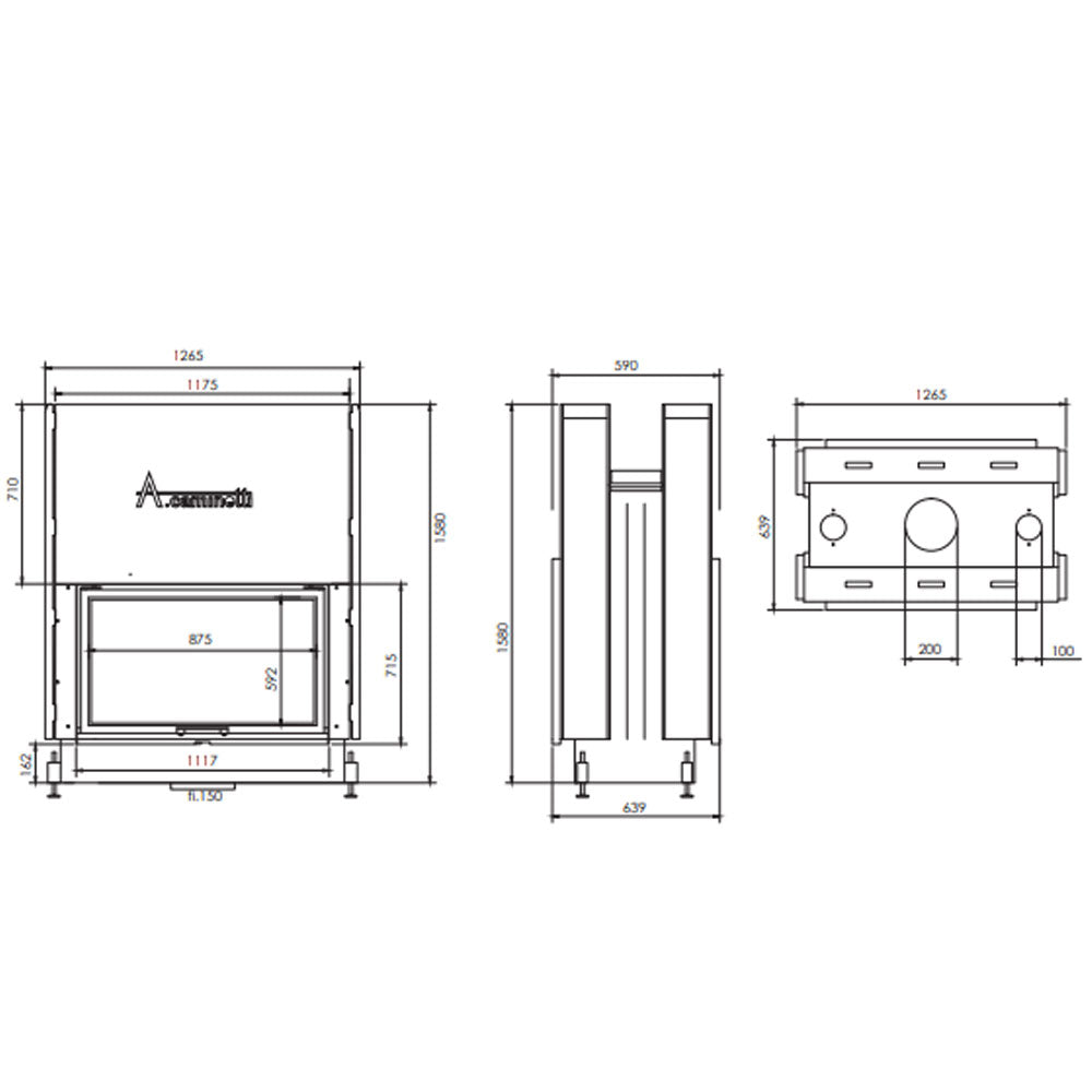 Focar Șemineu Tunel A-Caminetti FLAT W 90x60 | 13kW | DESCHIDERE DUBLĂ | VERMICULITĂ | RANDAMENT 80% | GARANȚIE 5 ANI