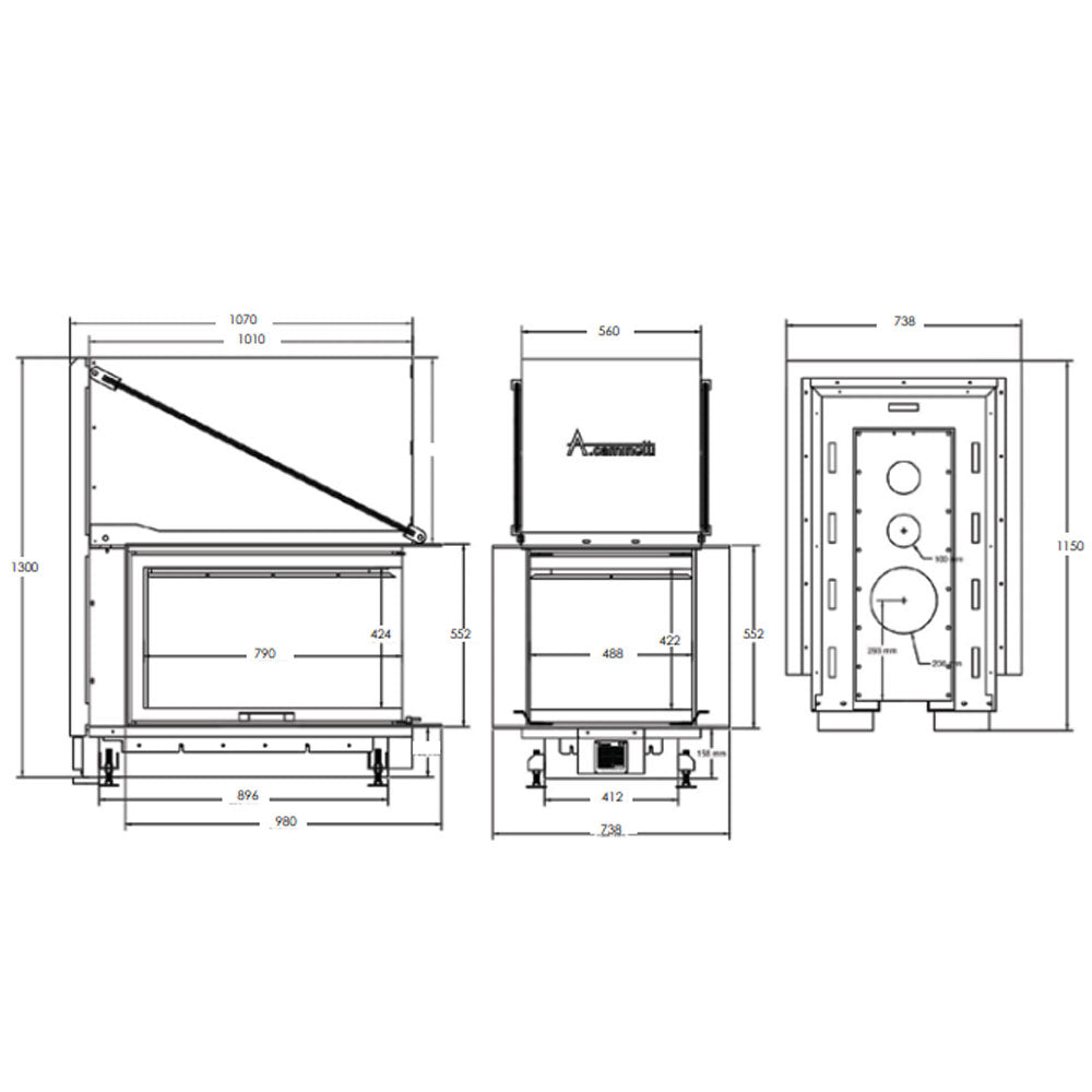 A-caminetti CRYSTAL MAX 3D - Focar Șemineu 3 laturi vitrate