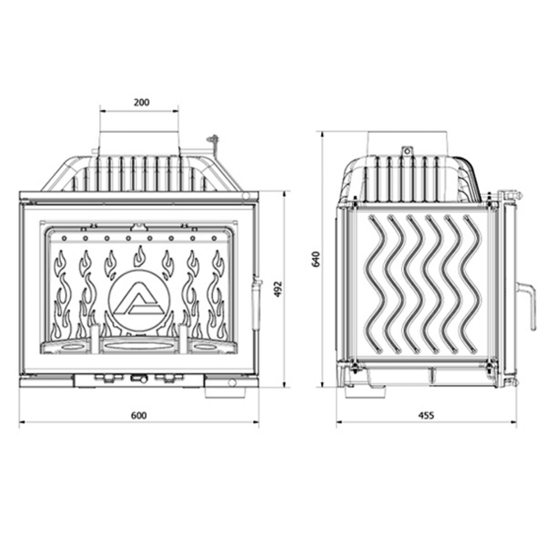Focar Șemineu Fontă Kawmet W17 ECO | 12,3kW | ECODESIGN | POST-ARDERE FUM | CLASĂ A | GARANȚIE 5 ANI