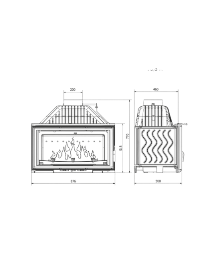 Kawmet W15 - 16,3kW Focar șemineu fontă
