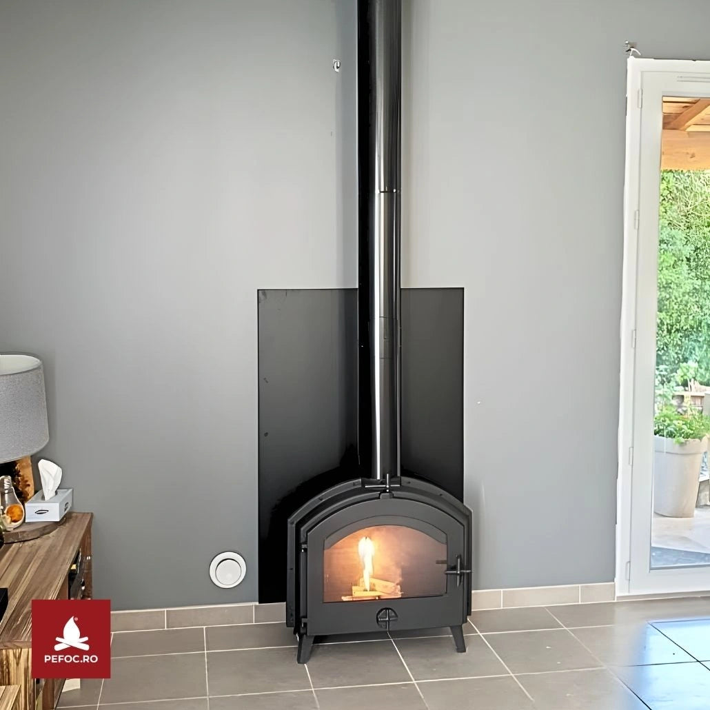 Sobă Fontă Stimo INVICTA 7-10.5kW 63kg | Randament 79% | Ardere 8h | A
