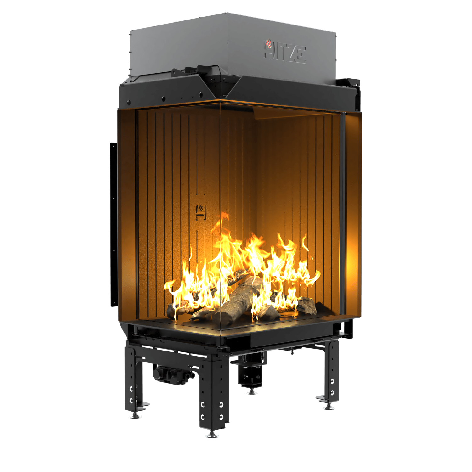 Focar șemineu pe gaz Hitze Calma 65L Sticlă stânga