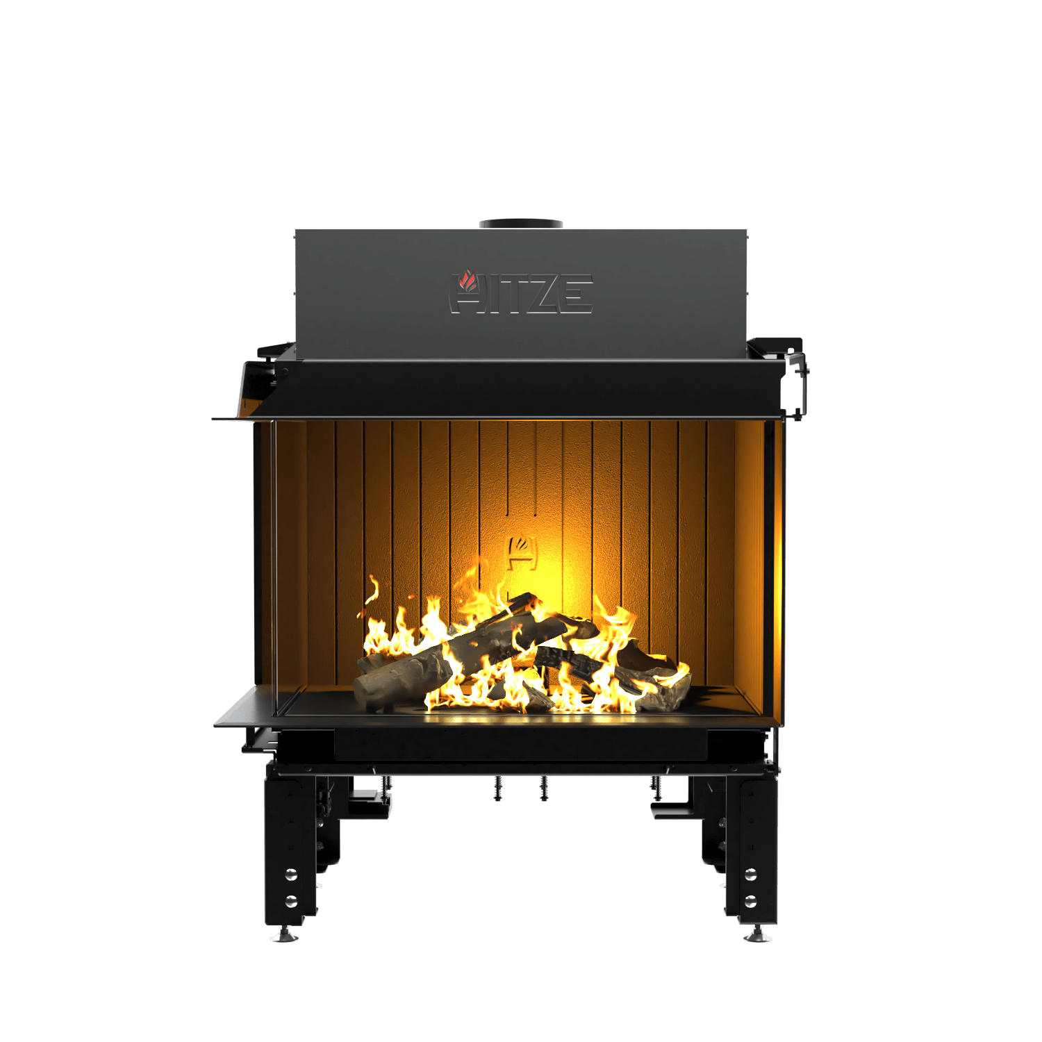 Focar șemineu pe gaz Hitze Calma 80L Sticlă stânga