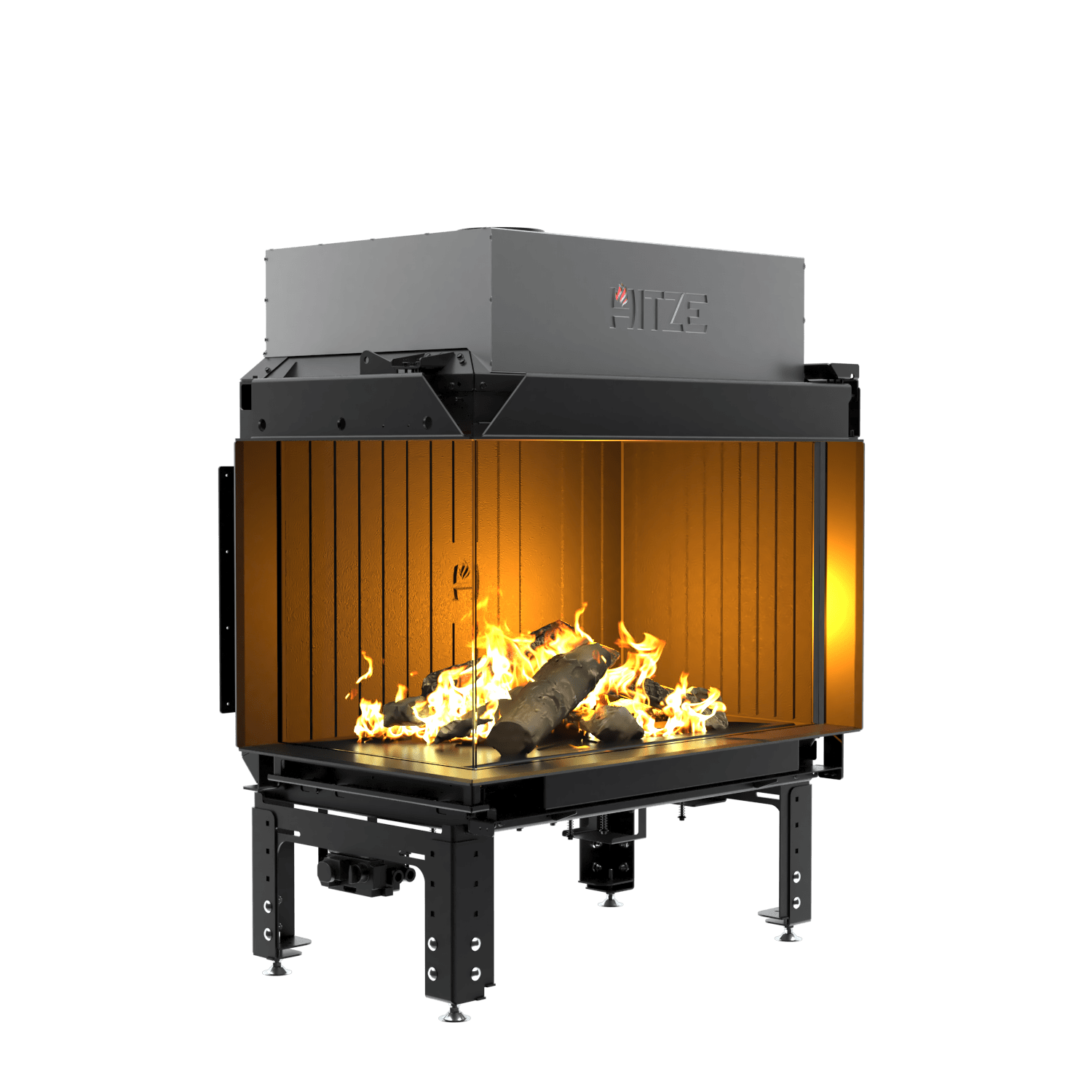 Focar șemineu pe gaz Hitze Calma 80L Sticlă stânga