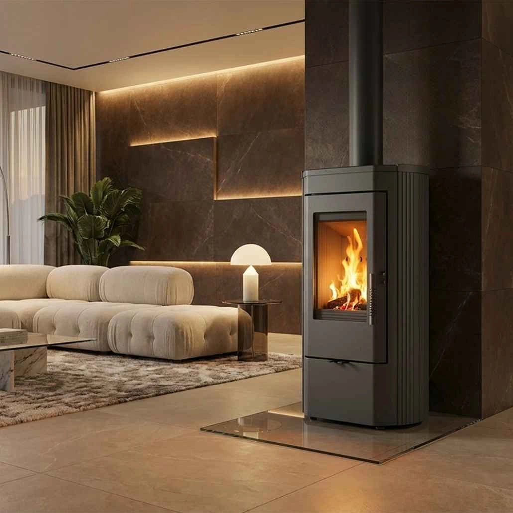 Sobă K12 KRATKI 6kW 102kg | RANDAMENT 82.5% | TRIPLĂ COMBUSTIE | A+