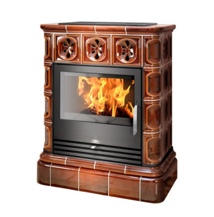 Sobă Teracotă ABX Scoția | INSERT OȚEL | 6-14kW | 120-280m³ | BUȘTEAN 550mm | EVACUARE SUPERIOARĂ/POSTERIOARĂ