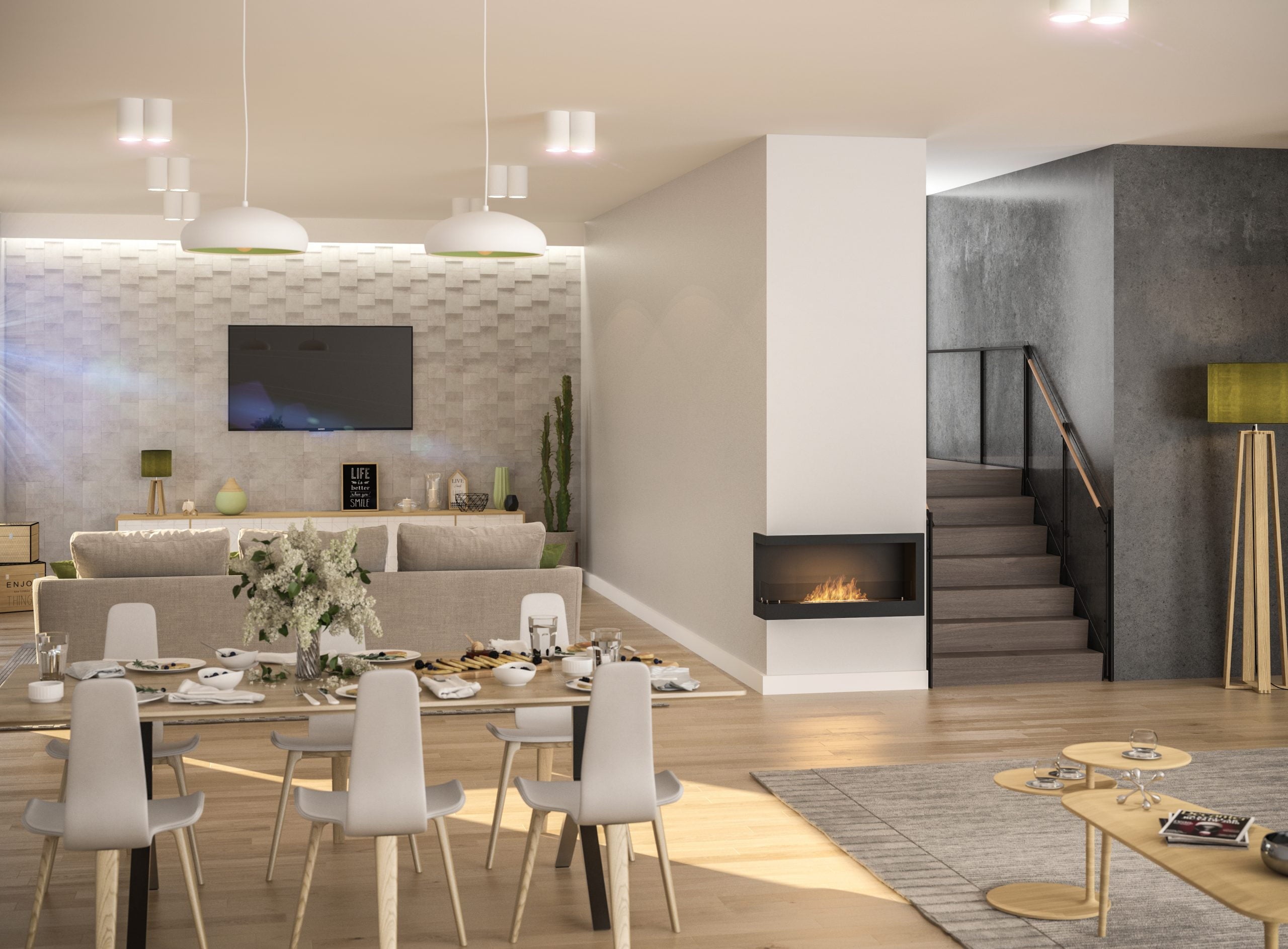 Șemineu cu bioetanol Simplefire Corner 900