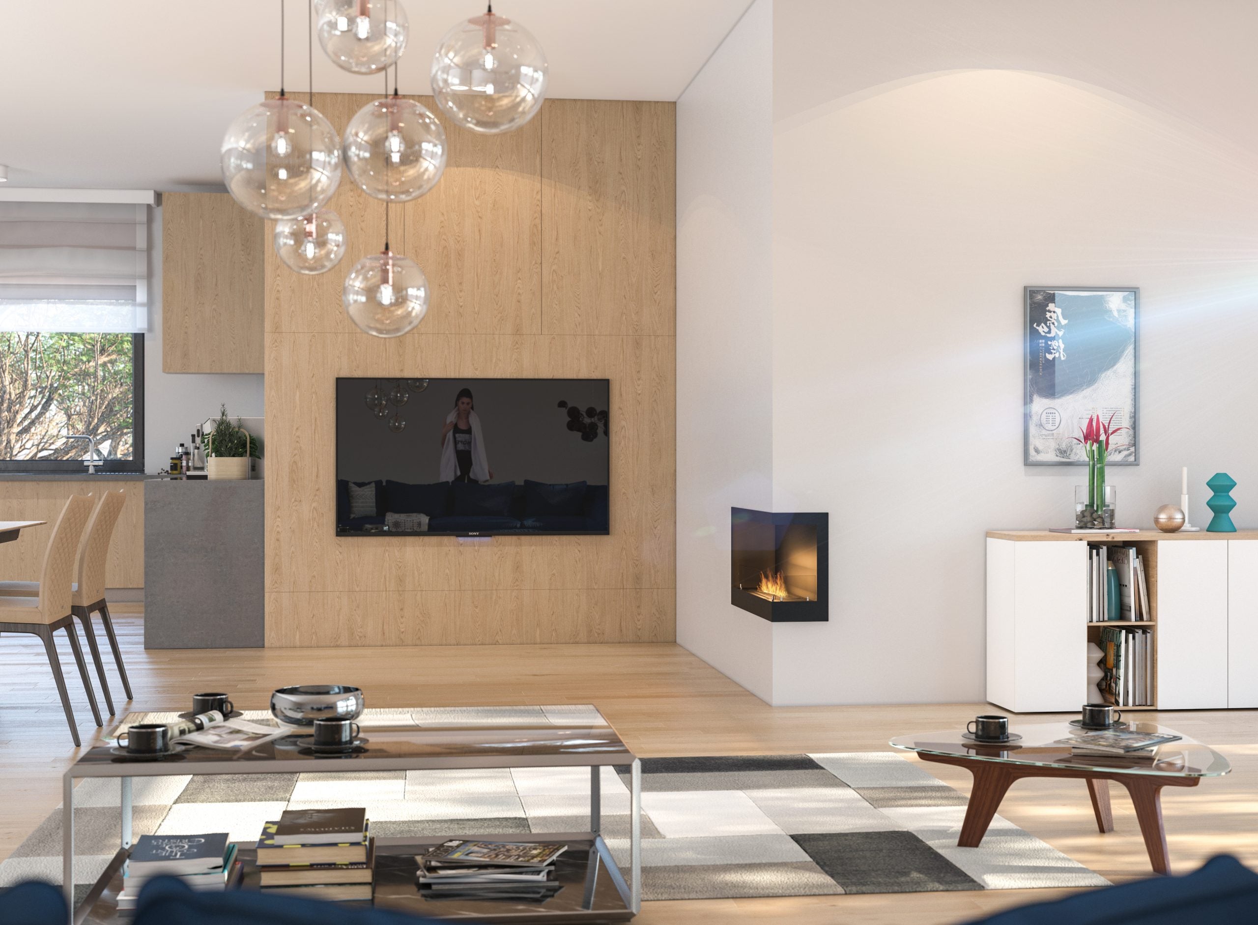 Șemineu cu bioetanol Simplefire Corner 900