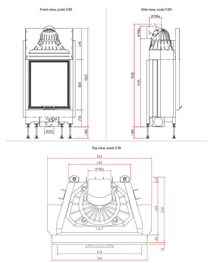 Șemineu pe lemne Lina 6780h