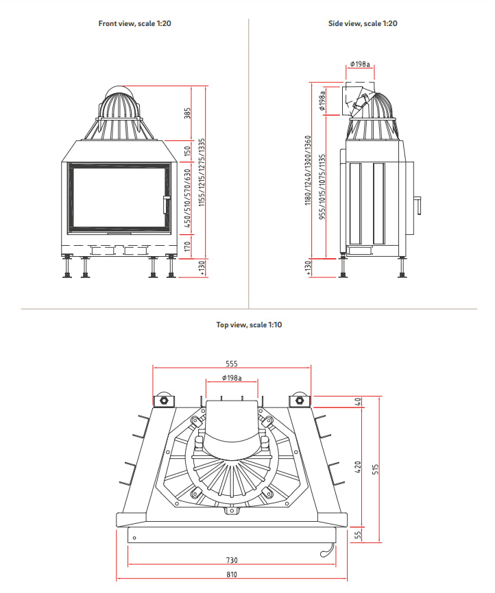 Șemineu pe lemne Lina 7357s