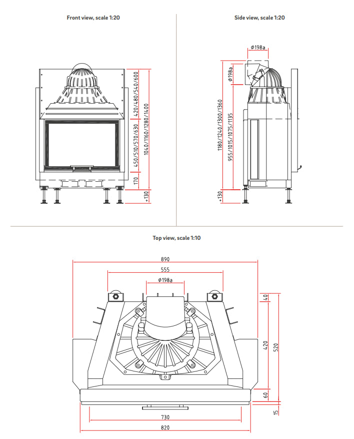Șemineu pe lemne Lina 7357h