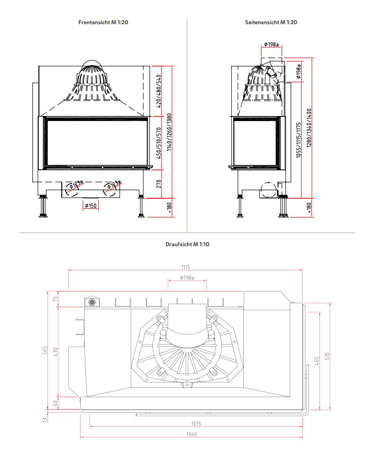 Șemineu pe lemne Ekko 100(45)51h