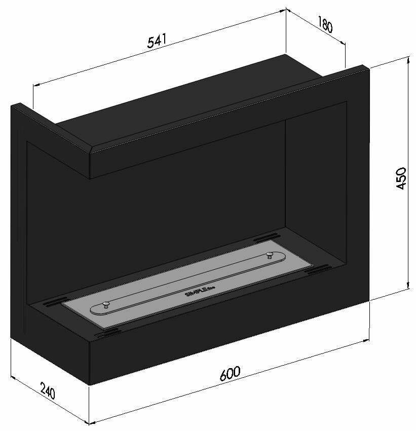 Șemineu cu bioetanol Simplefire Corner 600