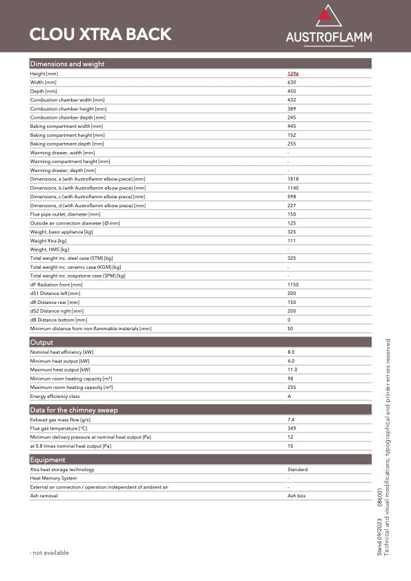 Clou Xtra Back Soba Austroflamm
