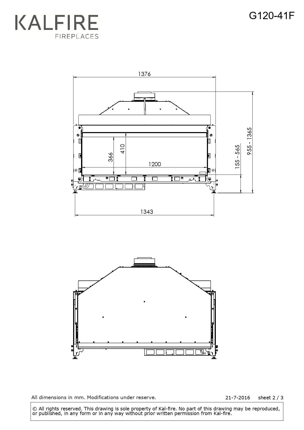 Semineu gaz Kalfire G120/41F