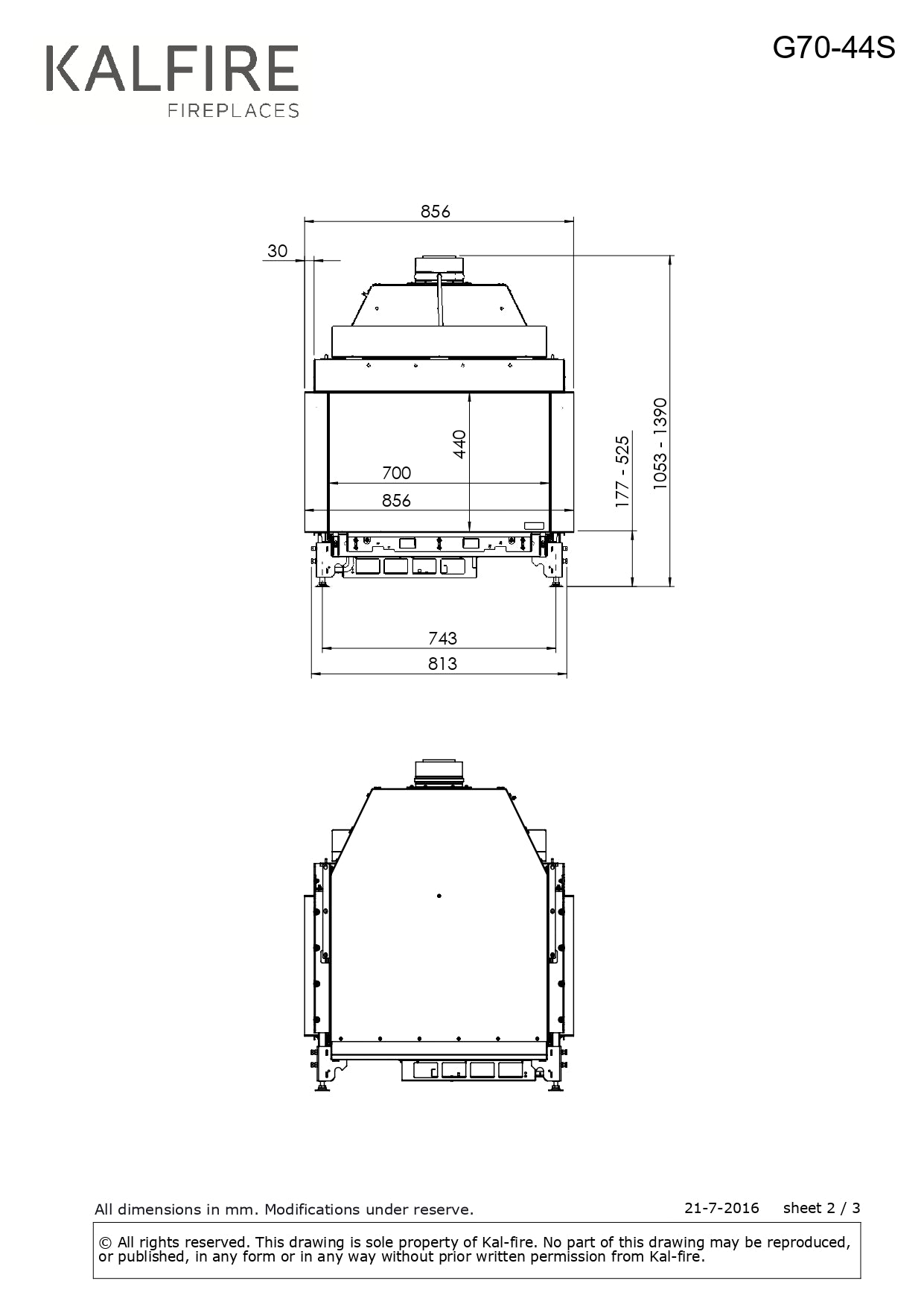 Semineu gaz Kalfire G70/44S
