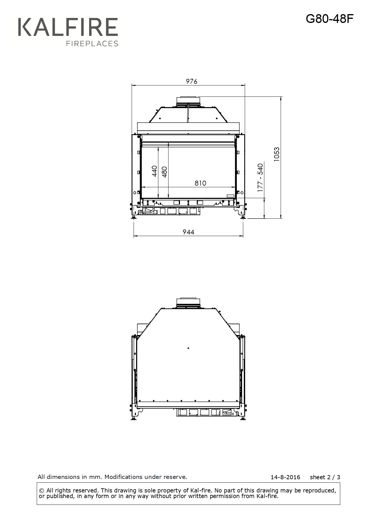 Semineu gaz Kalfire G80/48F
