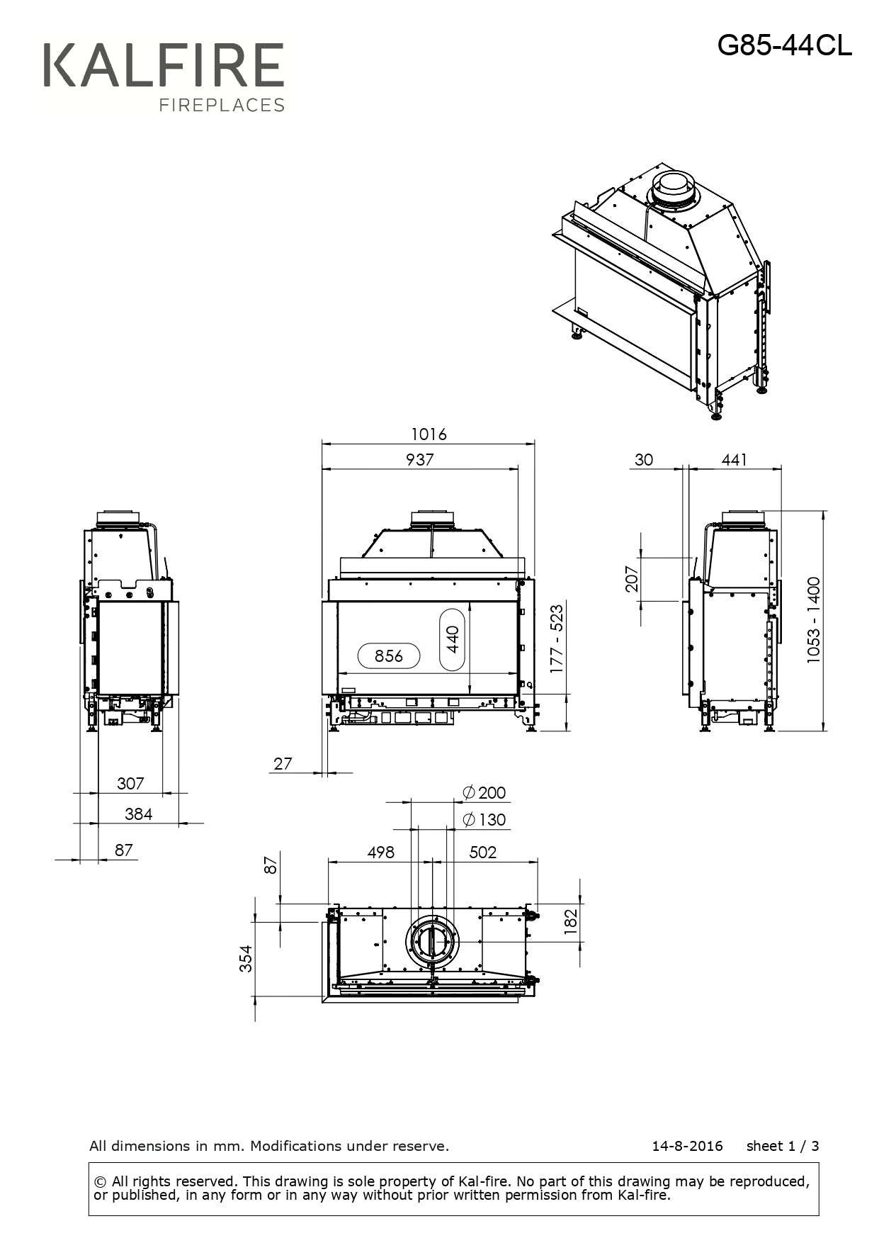 Semineu gaz Kalfire G85/44C