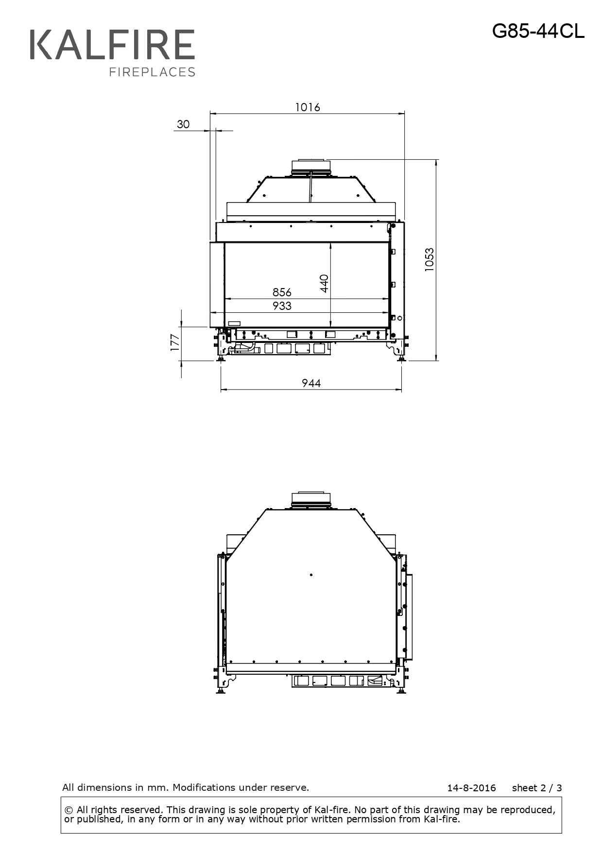 Semineu gaz Kalfire G85/44C