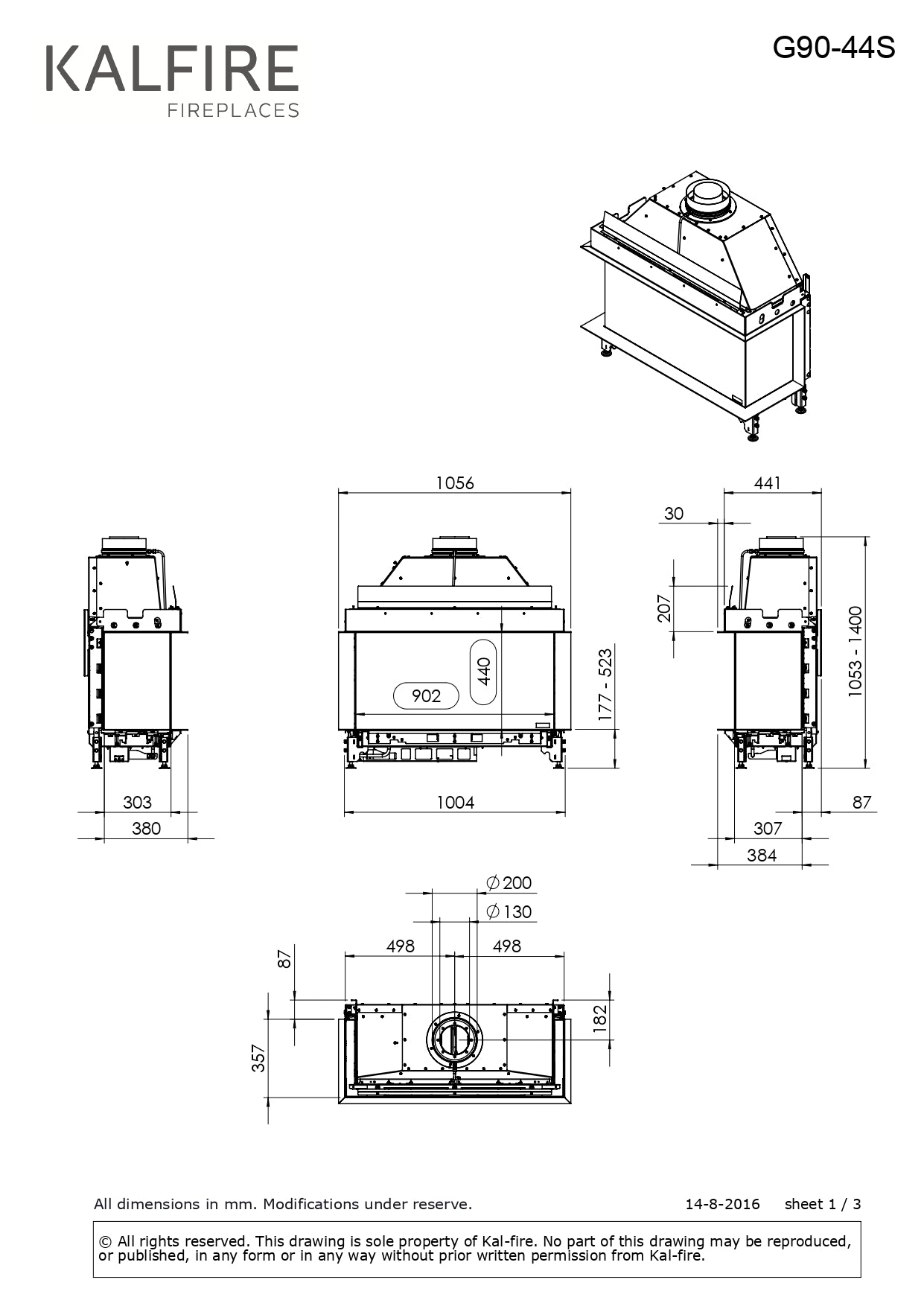 Semineu gaz Kalfire G90/44S