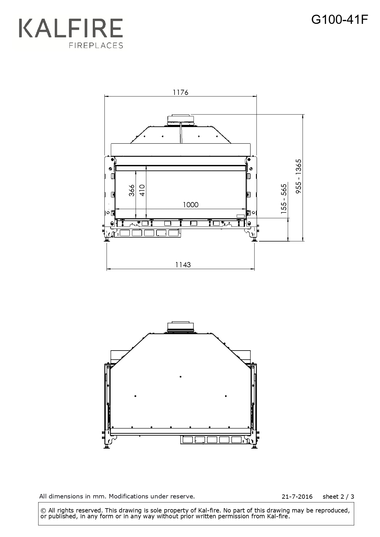 Semineu gaz Kalfire G100/41F