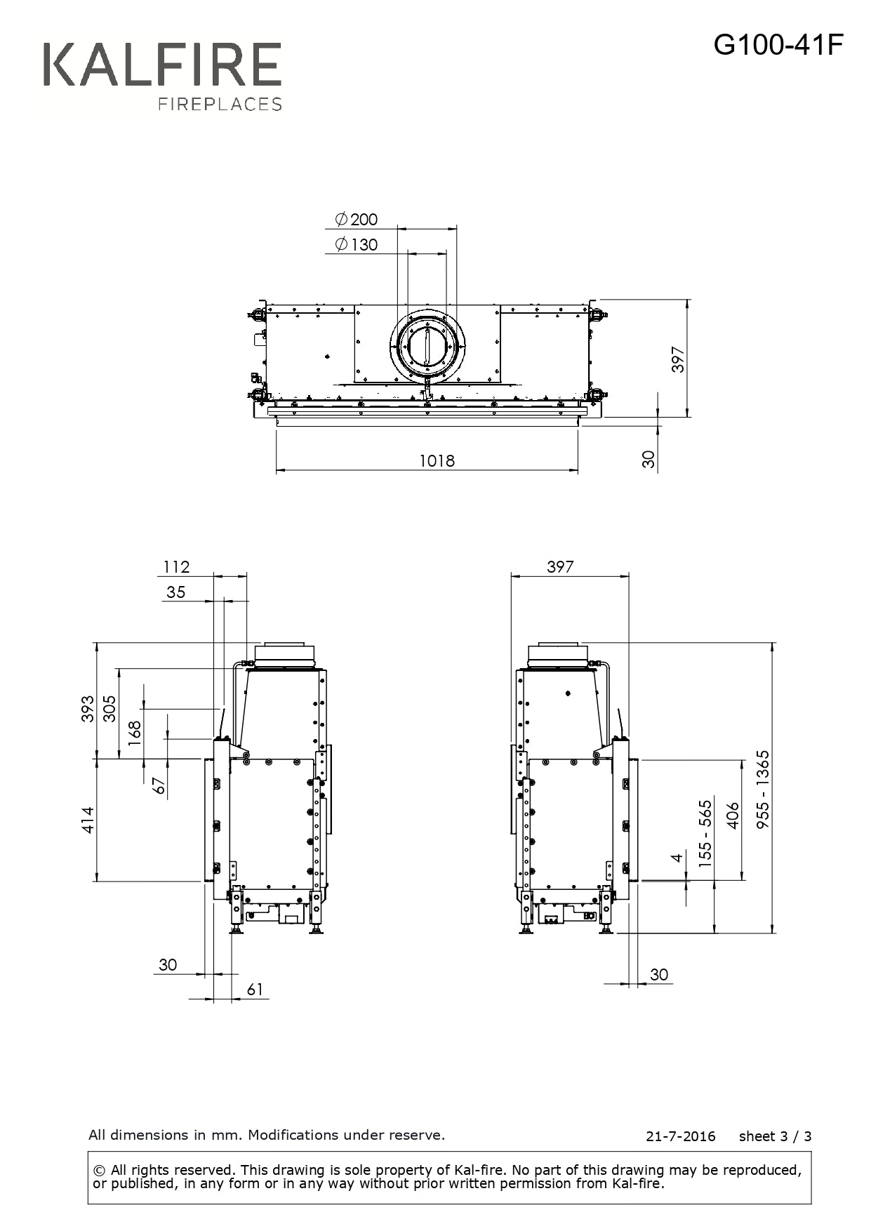 Semineu gaz Kalfire G100/41F