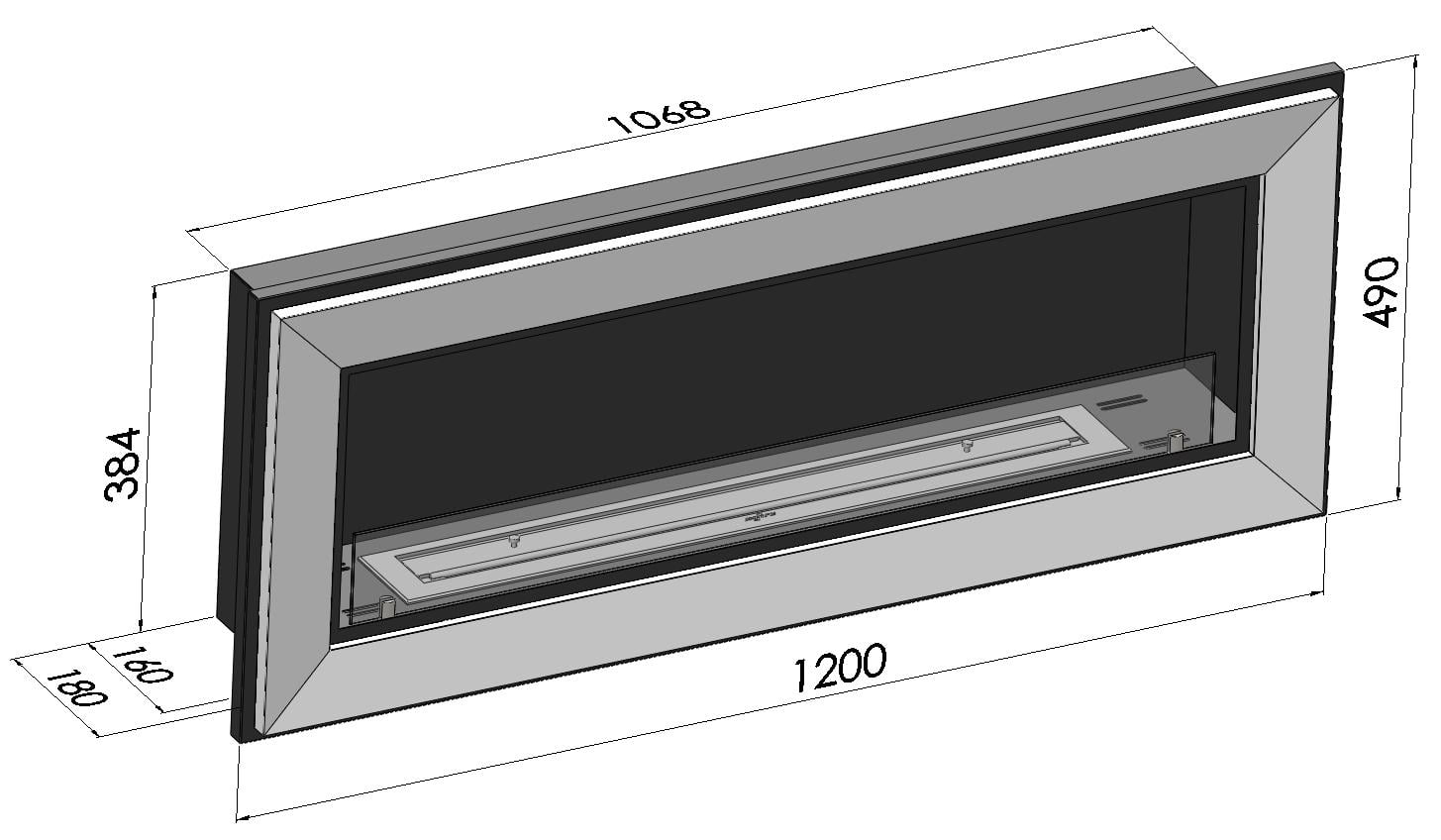 Șemineu cu bioetanol Simplefire Frame 1200