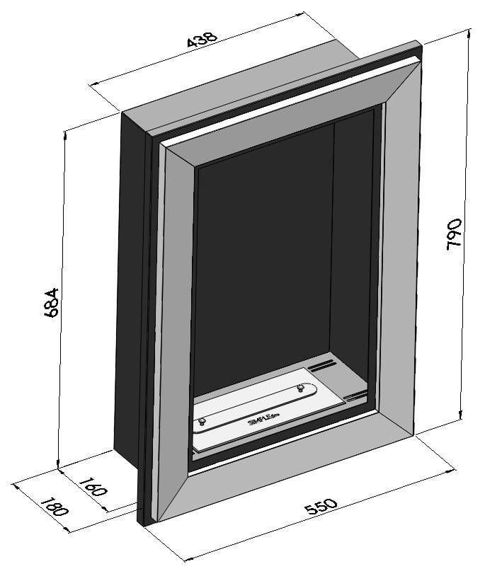 Șemineu cu bioetanol Simplefire Frame 550