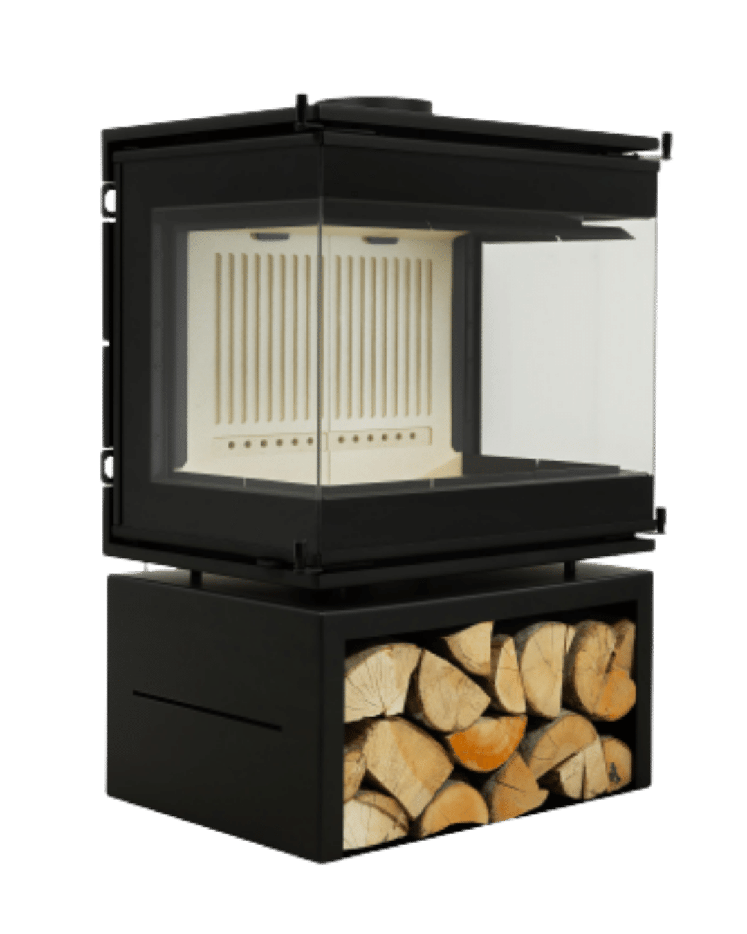 A-caminetti Scandinavian 65 - șemineu freestanding cu 3 fețe