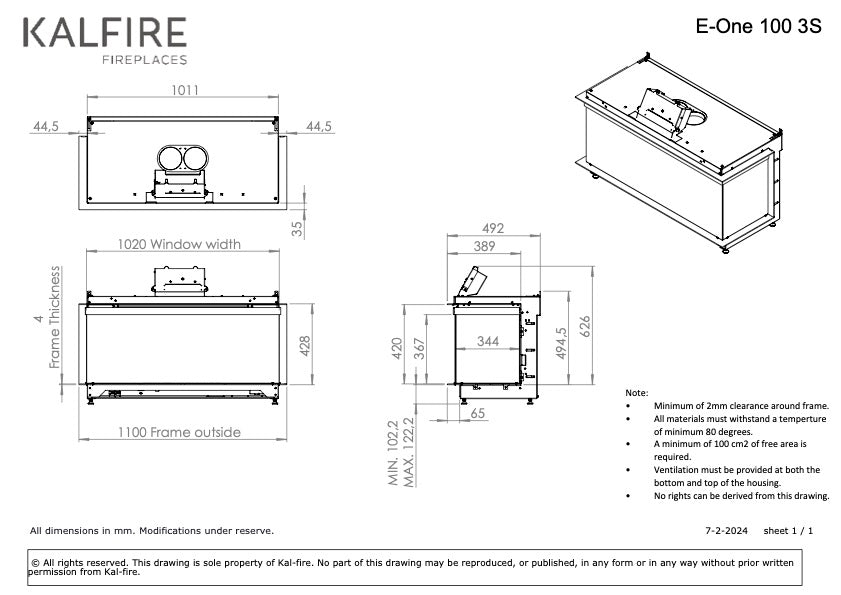 Semineu electric Kalfire e-One 100S