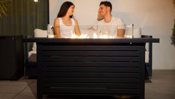 Masă cu Foc Ignite PureFlame 146cm | METAL | GAZ | ANTRACIT | Industrial