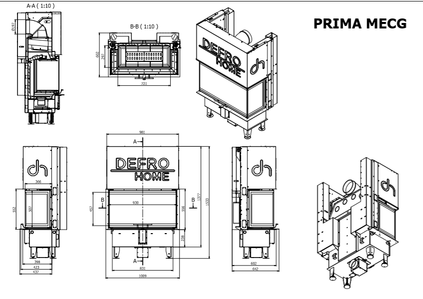 DEFRO Focar samota cu 3 geamuri Prima (Intra) ME C G