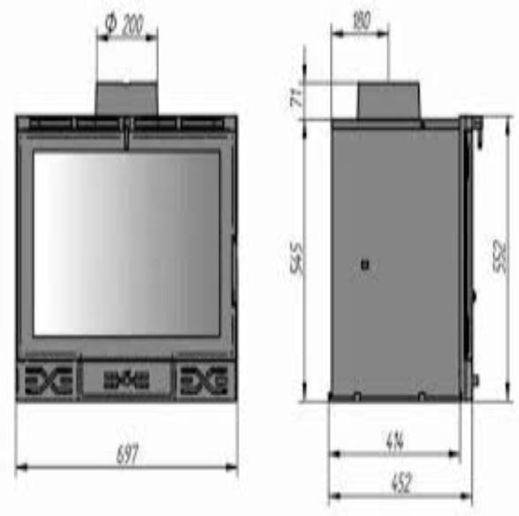 Focar Fonta Semineu Pe Lemne Ferguss 754 Cu Ventilator 14 KW