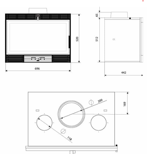 Focar Fonta Semineu Pe Lemne Ferguss 754 Cu Ventilator 14 KW