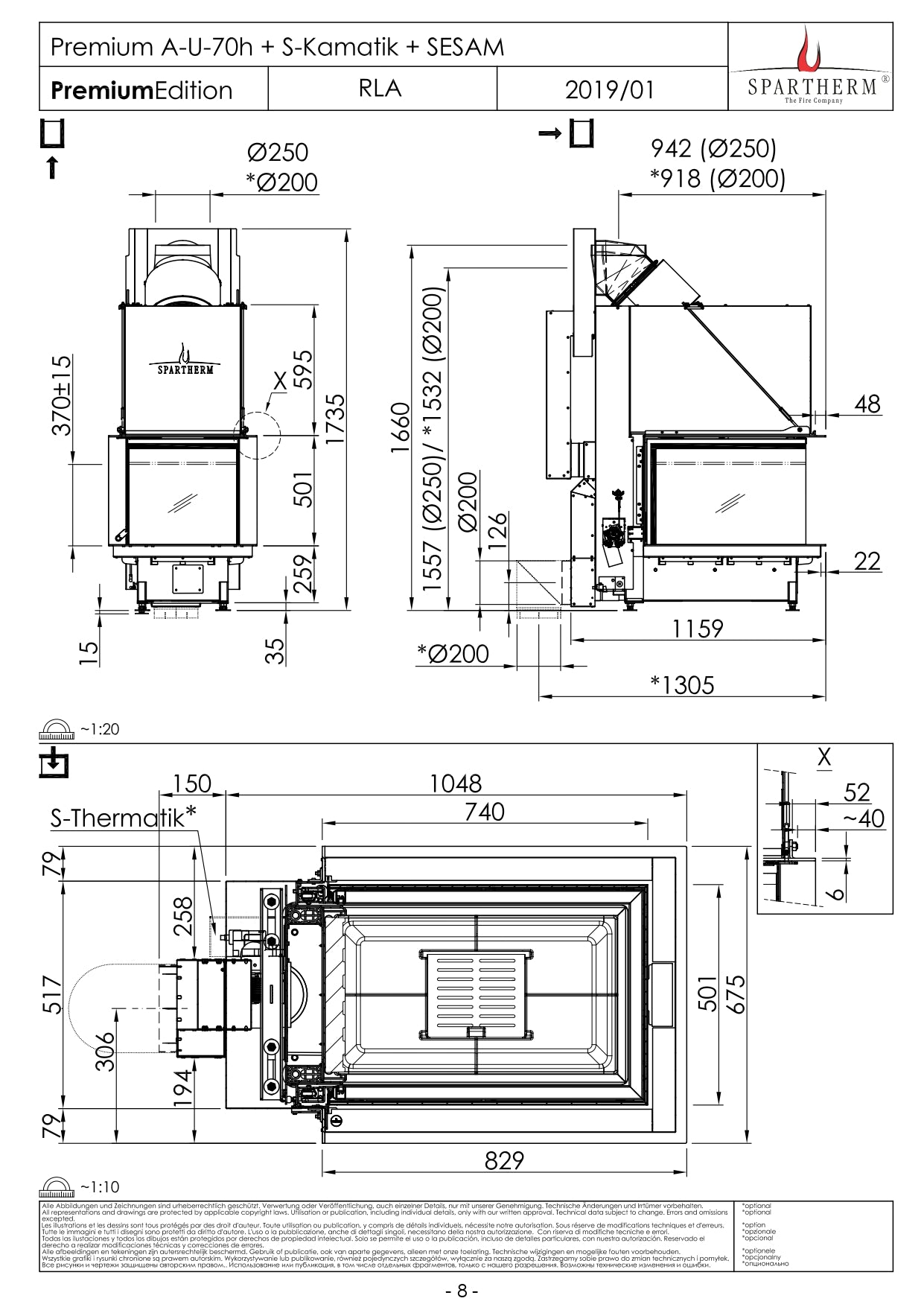 SPARTHERM Focar Premium A-U 70h