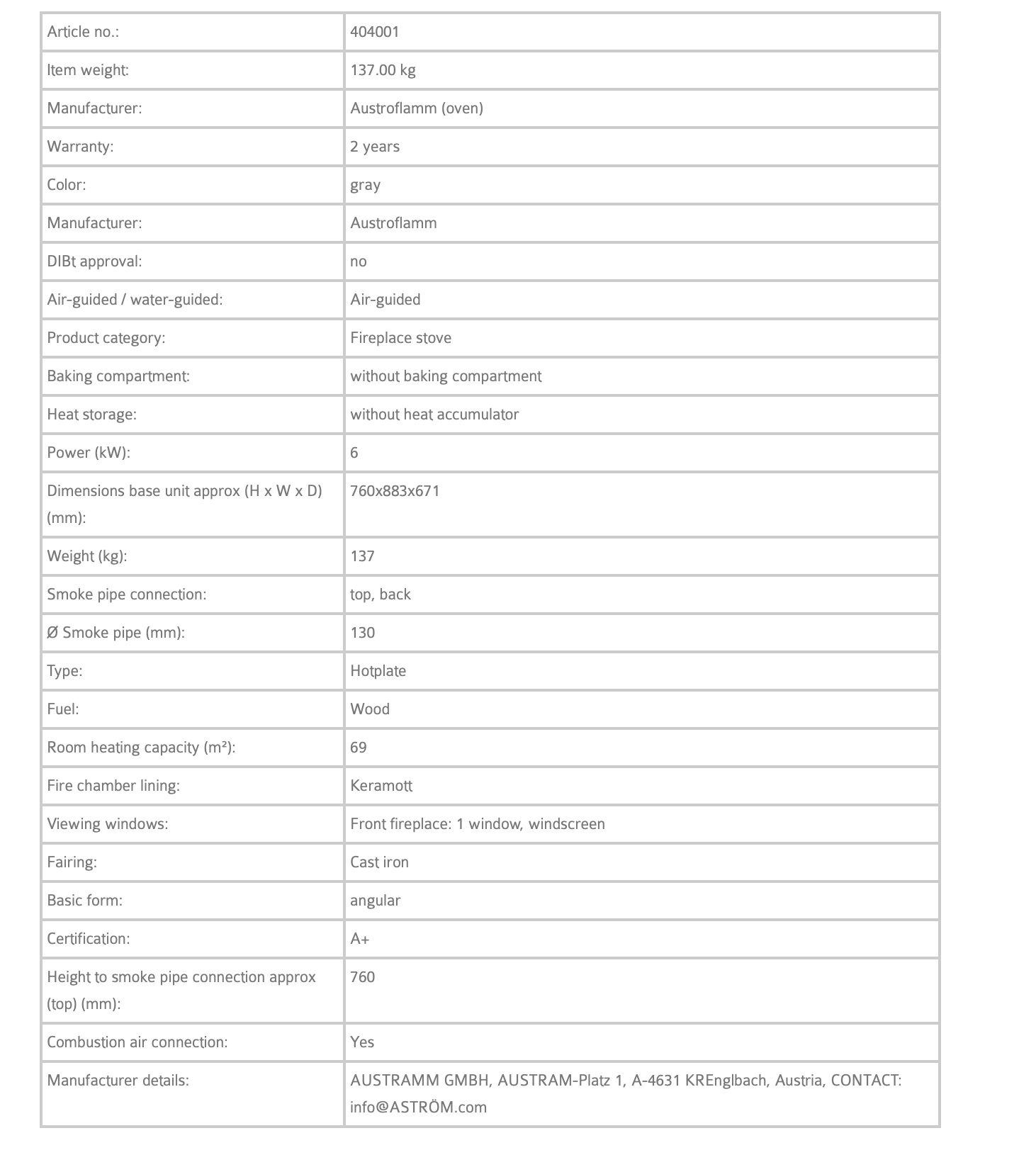 Soba pe lemne Austroflamm Cloudi 6kw