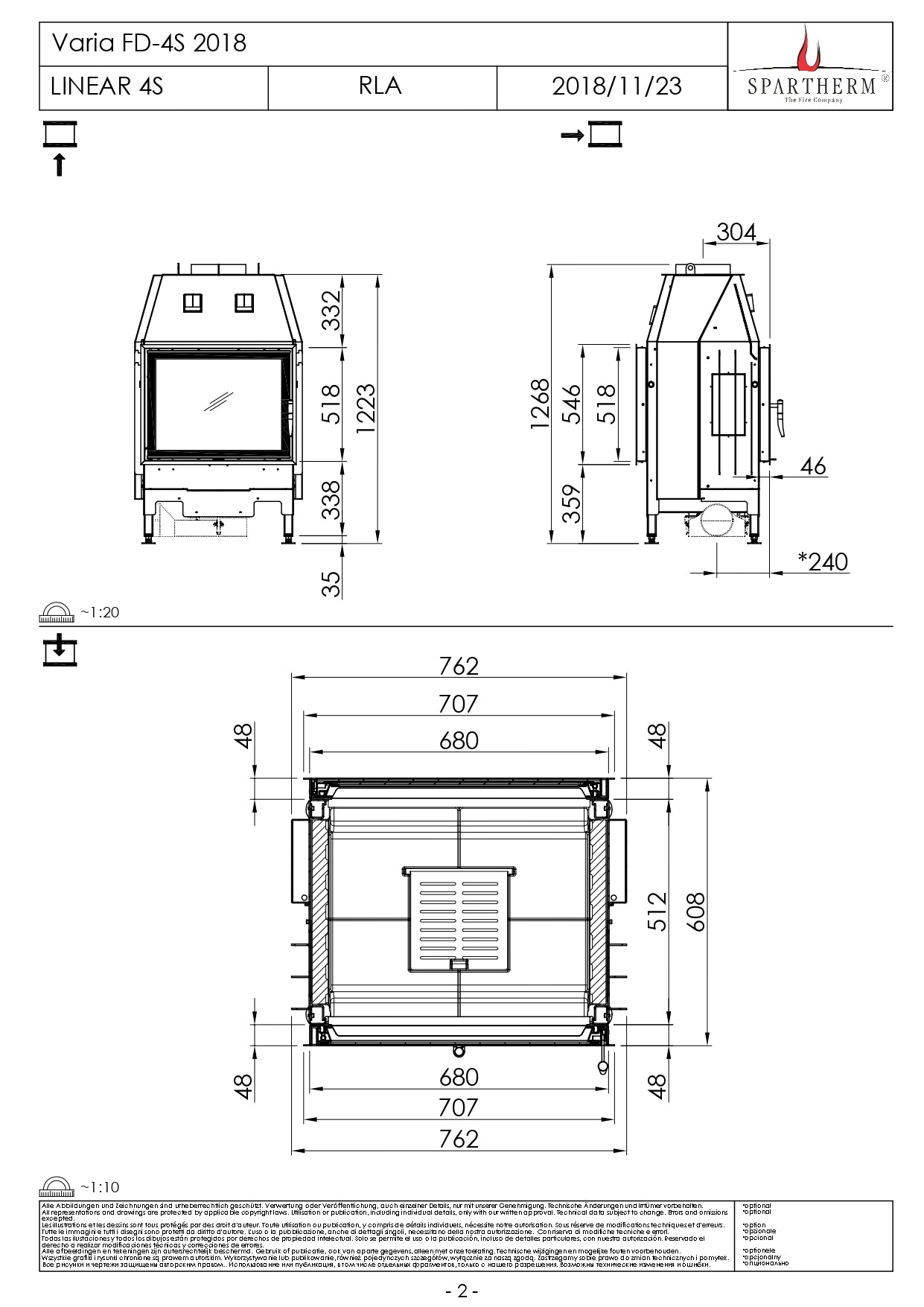SPARTHERM Focar samota fata dubla Varia FD