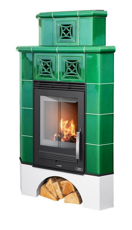 ABX Regina – Sobă Teracotă de Colț 8,5kW | 170 m³ | Aer Extern
