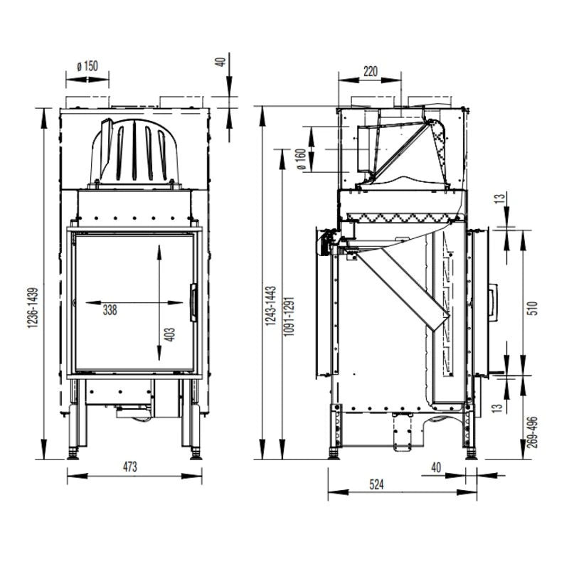 Focar Austroflamm 45X51 K I