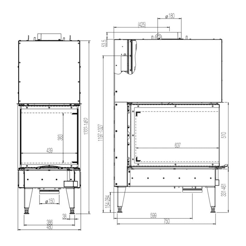 Focar Austroflamm 48X72X51 S3