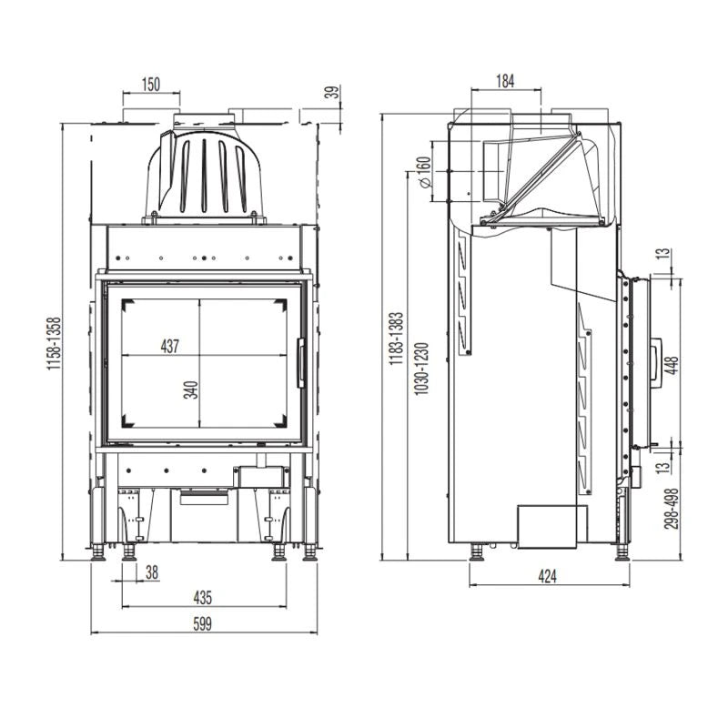 Focar Austroflamm 55X45 K 2.0